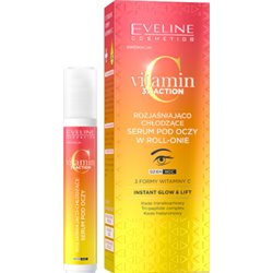 Eveline Vitamin C 3 x action Rozjaśniająco-chłodzące serum pod oczy w roll-onie