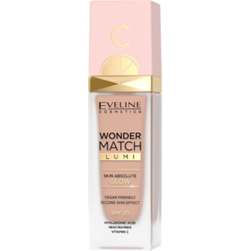 Eveline Wonder Match Lumi Luksusowy podkład rozświetlający do twarzy 20 Nude Warm