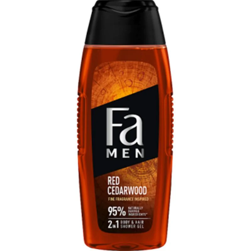 Fa Men Red Cedarwood Żel pod prysznic z formułą 2w1 o zapachu nut drzewnych czerwonego cedru 400 ml