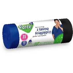 Forte+ worki na śmieci LDPE  z taśmą 35L 15 szt.