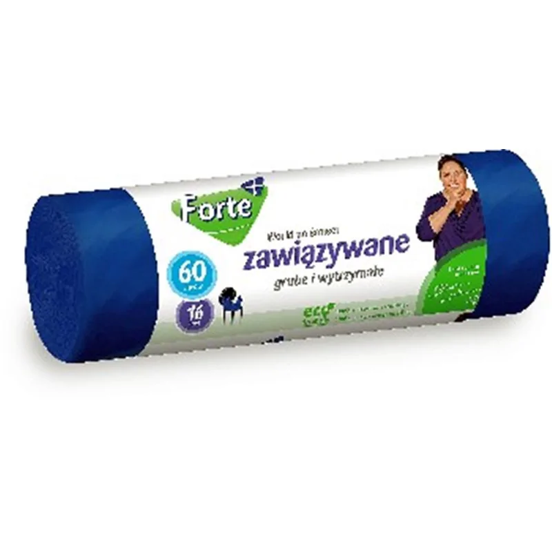 Forte+ worki na śmieci LDPE zawiązywane 60L 16 szt.