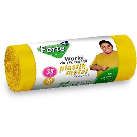 Forte+ worki na śmieci zawiązywane do segregacji 35l 20szt. PLASTIK METAL