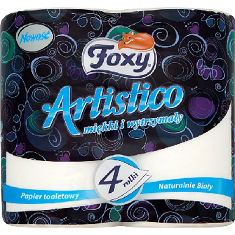 Foxy Artistico Papier toaletowy naturalnie biały 4 rolki