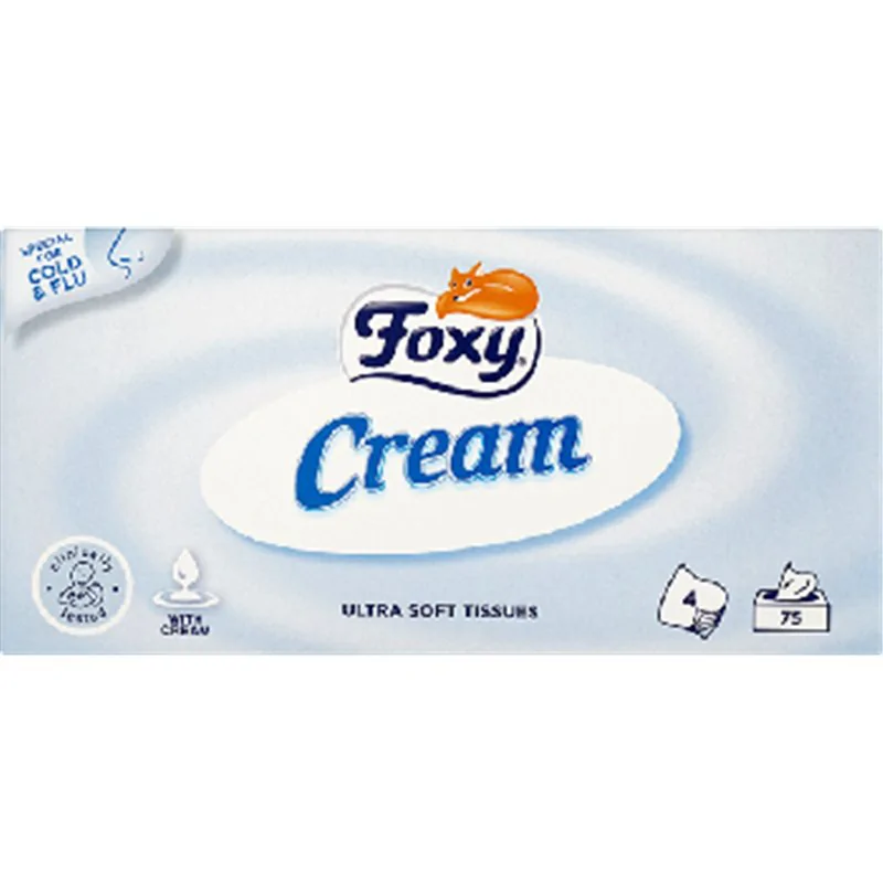 Foxy Cream Ultra miękkie chusteczki 4 warstwy 75 sztuk