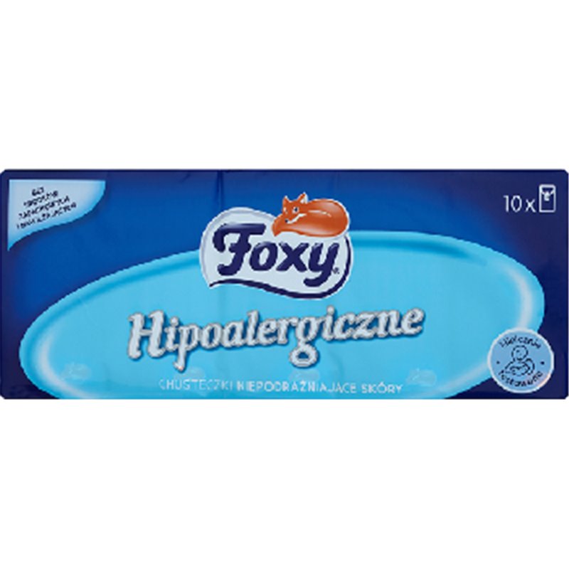 Foxy Hipoalergiczne Chusteczki niepodrażniające skóry 10 x 9 sztuk