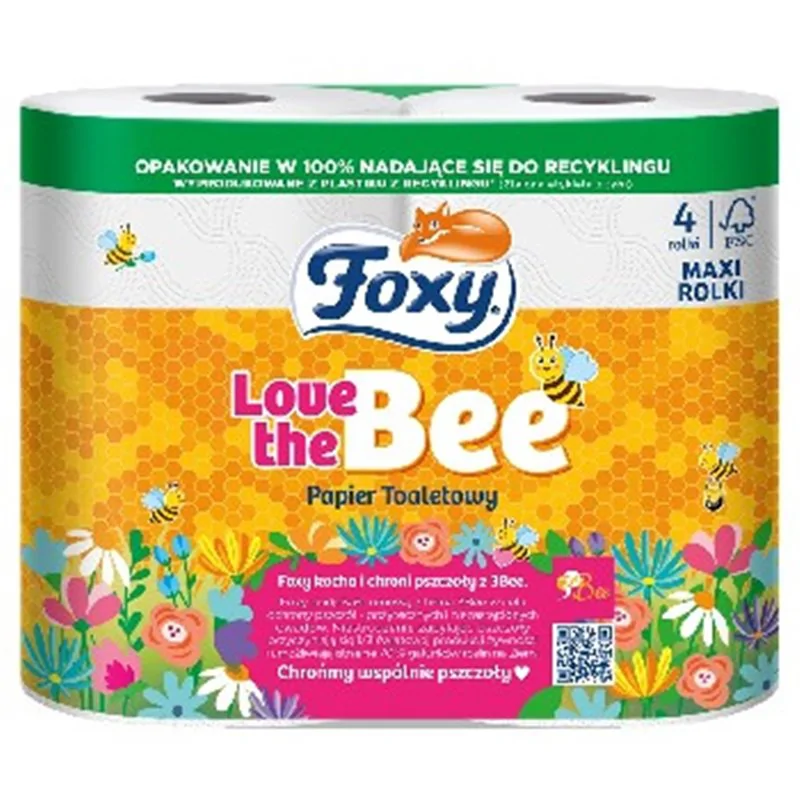 Foxy Papier toaletowy Love The Bee 4 Rolki