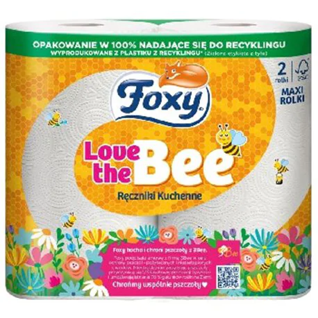 Foxy ręcznik papierowy Love The Bee 2 rolki