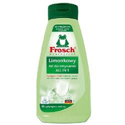 FROSCH Żel limonkowy do mycia naczyń w zmywarkach 650ml