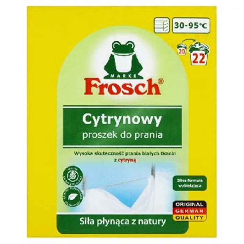 FROSCH Cytrynowy proszek do prania tkanin białych 1.5 kg