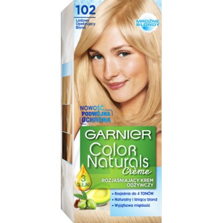 Garnier Color Naturals Creme Rozjaśniający krem odżywczy 102 Lodowy Opalizujący Blond