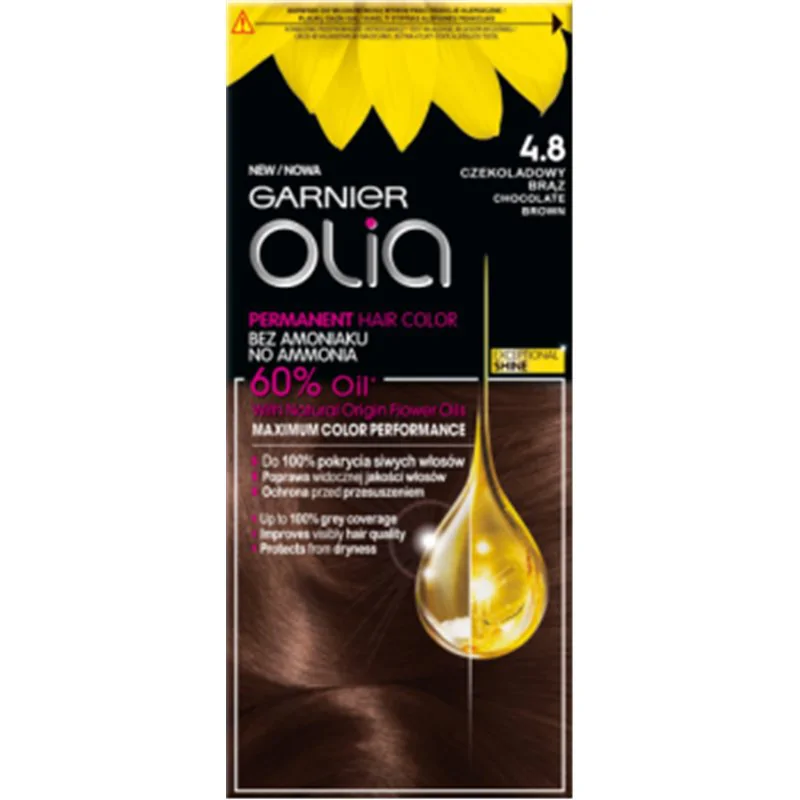 Garnier Olia Farba do włosów 4,8 Czekoladowy Brąz New