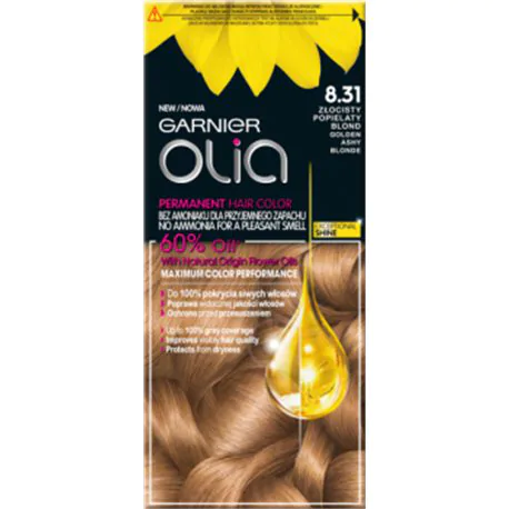 Garnier Olia Farba do włosów 8.31 Złocisty Popielaty Blond New