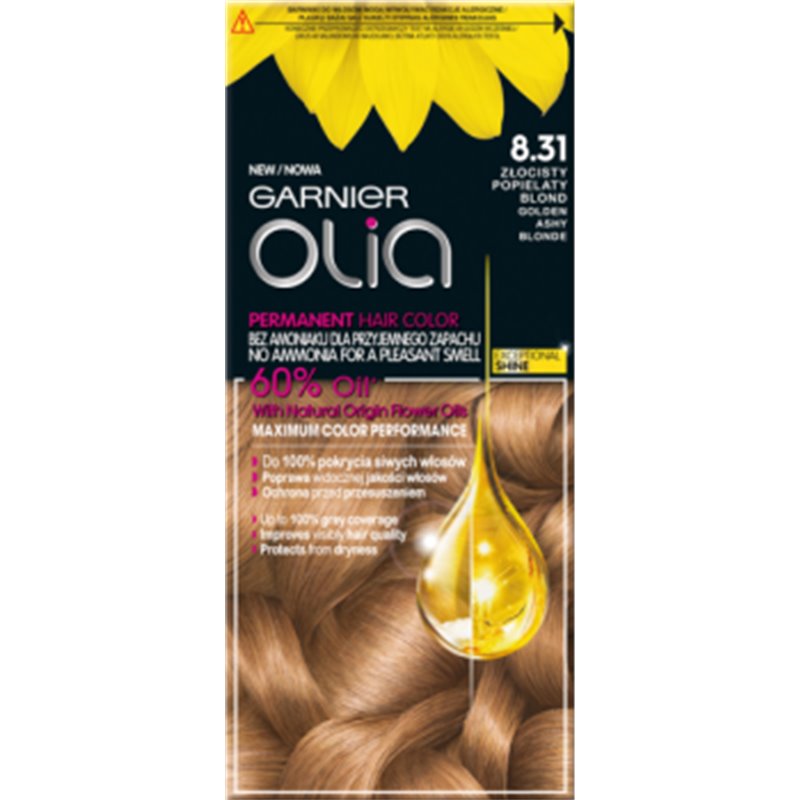 Garnier Olia Farba do włosów 8.31 Złocisty Popielaty Blond New