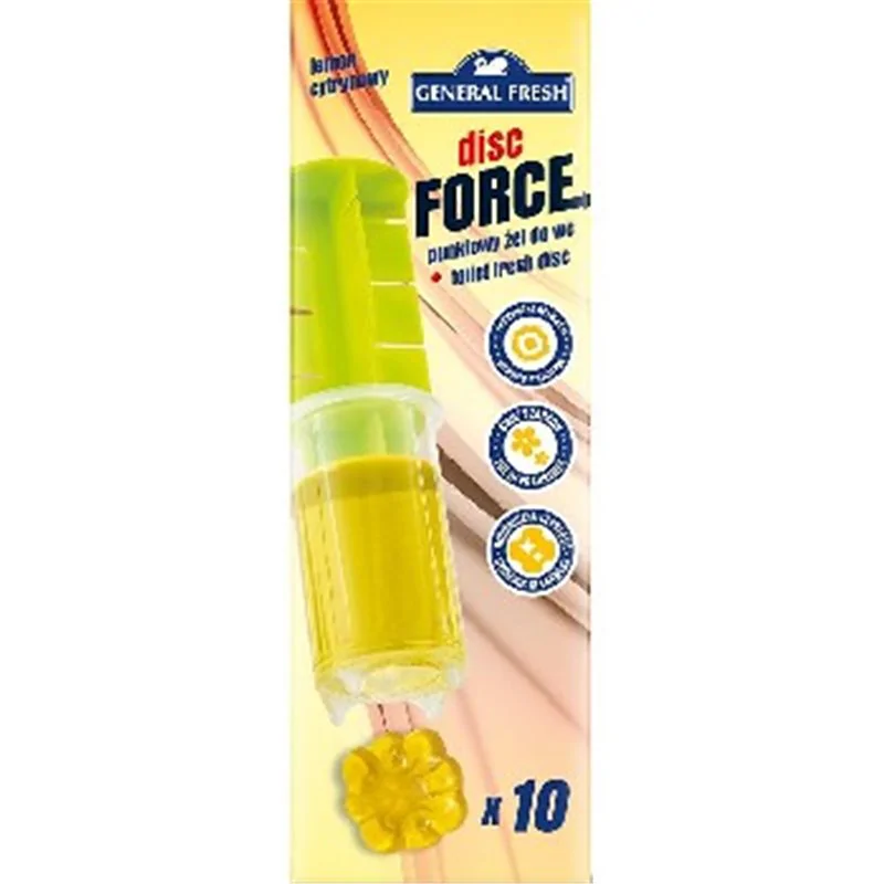 General Fresh Disc Force Krążek żelowy do WC Cytryna 60ml 10szt