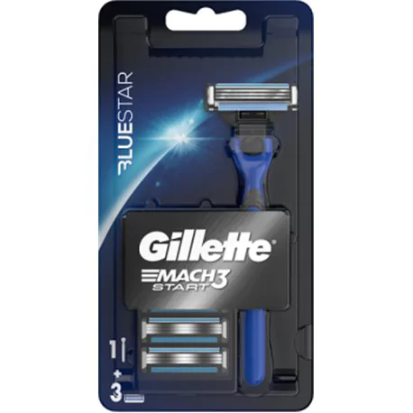 Gillette Mach3 Start Maszynka do golenia dla mężczyzn Blue + 3 wkłady