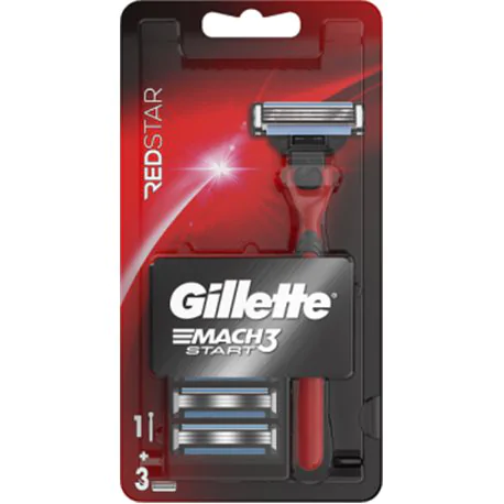 Gillette Mach3 Start Maszynka do golenia dla mężczyzn Red + 3 wkłady