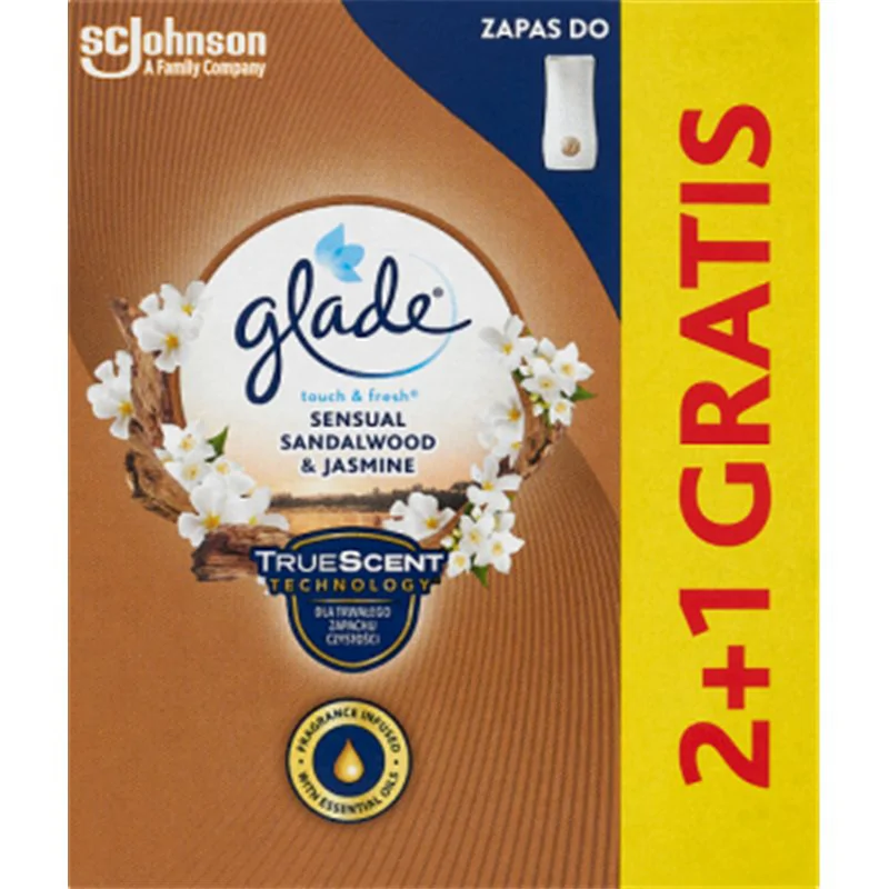 Glade by Brise One Touch Drzewo sandałowe i jaśmin Zapas do odświeżacza powietrza 3 x 10 ml