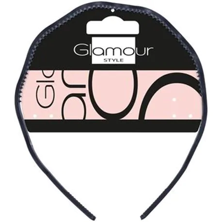 Glamour Basic Opaska falowana czarna 
