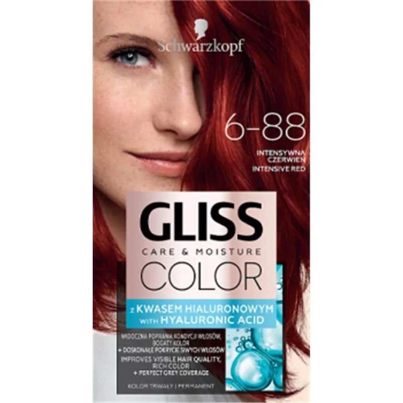 Gliss Color Care & Moisture Farba do włosów 6-88 intensywna czerwień