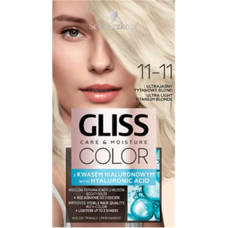 Gliss Color Care & Moisture Farba do włosów trwała 11-11 ultrajasny tytanowy blond