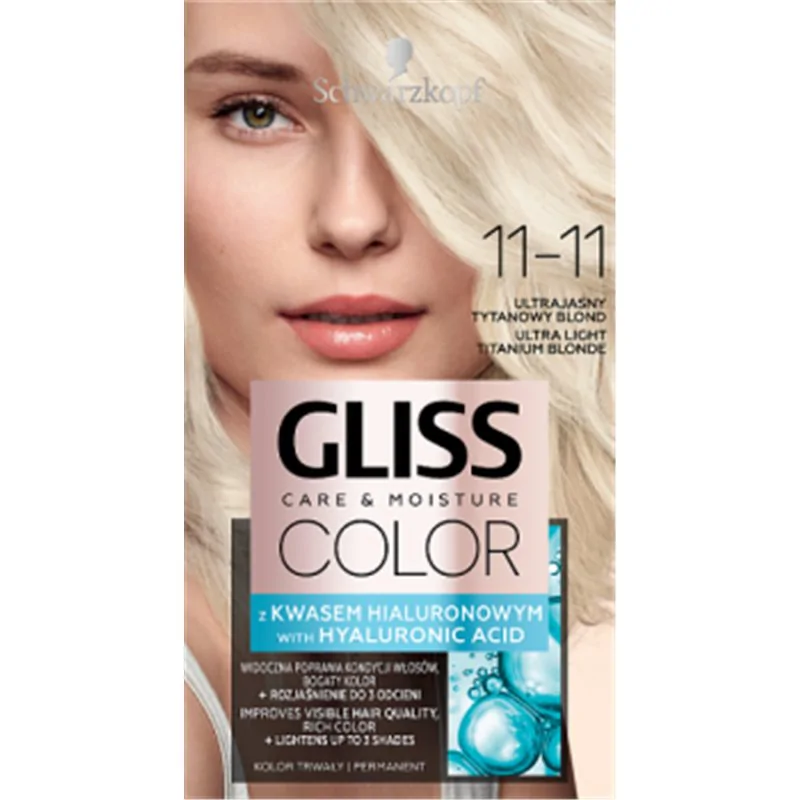 Gliss Color Care & Moisture Farba do włosów trwała 11-11 ultrajasny tytanowy blond