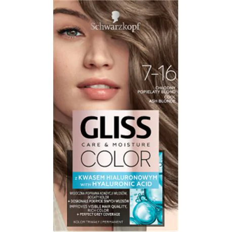 Gliss Color Care & Moisture Farba do włosów trwała 7-16 chłodny popielaty blond