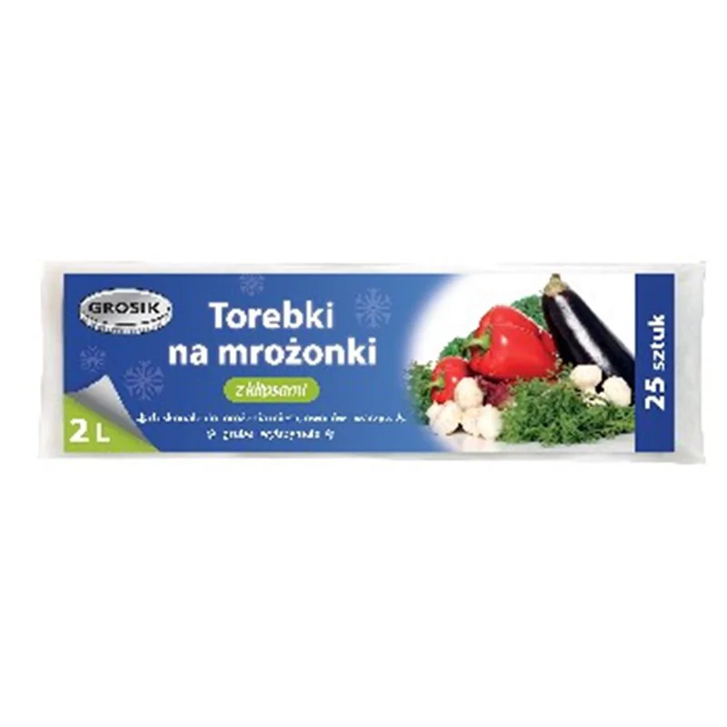 Grosik Torebki na mrożonki z klipsem 2 l