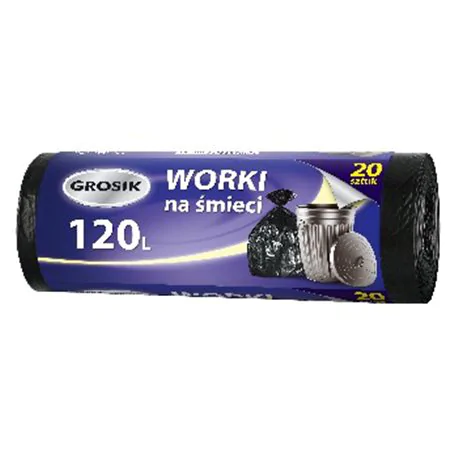 Grosik Worki HD czarne 120l 20szt