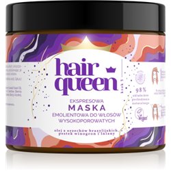 HAIR QUEEN Ekspresowa maska emolientowa do włosów wysokoporowatych 400ml