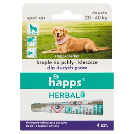 Happs Krople przeciw pchłom i kleszczom dla dużych psów A4