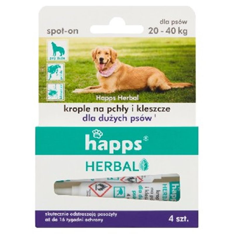 Happs Krople przeciw pchłom i kleszczom dla dużych psów A4
