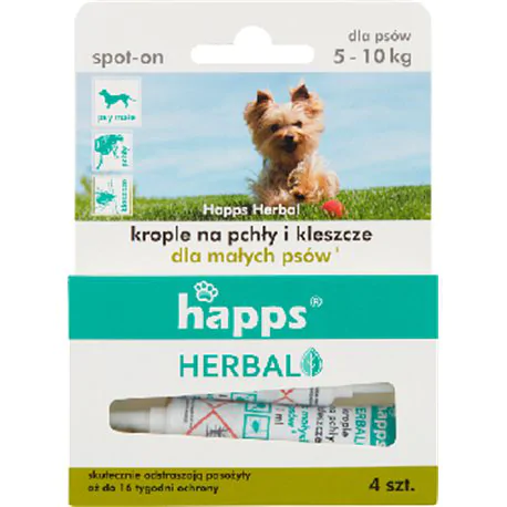 Happs Krople przeciw pchłom i kleszczom dla małych psów A4