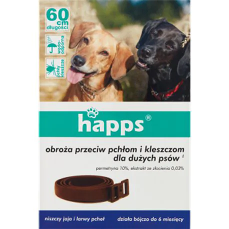 Happs Obroża przeciw pchłom i kleszczom dla dużych psów