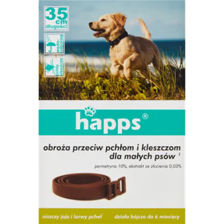 Happs Obroża przeciw pchłom i kleszczom dla małych psów