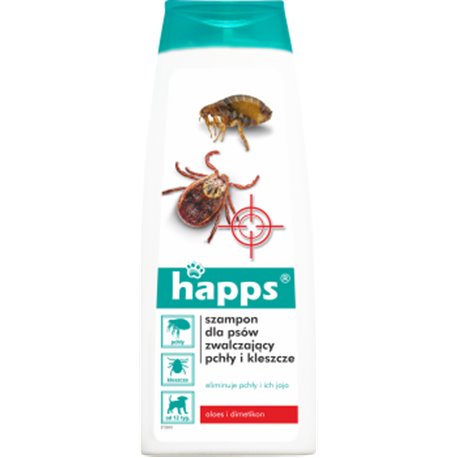 Happs szampon dla psów zwalczający pchły i kleszcze 250 ml