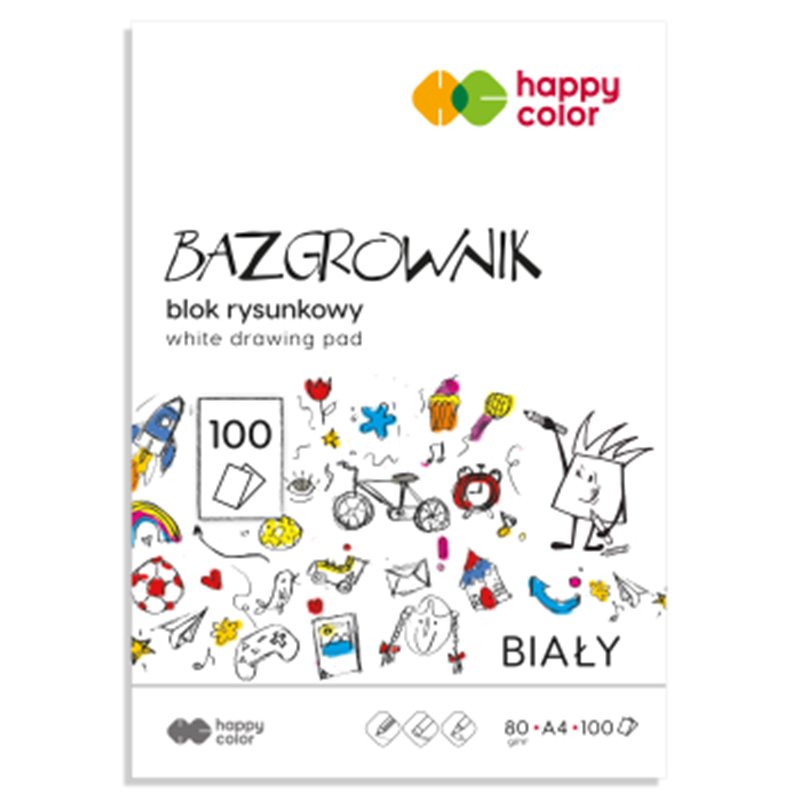 Happy Color blok rysunkowy bazgrownik, a4, 100 ark, 80g