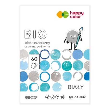 Happy Color blok techniczny biały big a4, 170g, 60 ark