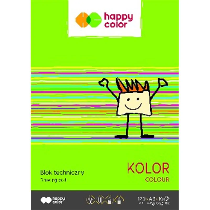 Happy Color blok techniczny kolorowy a3, 170g, 10 ark