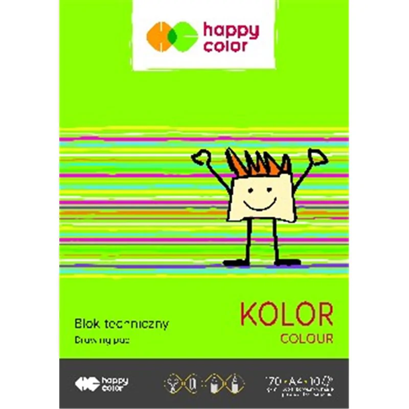 Happy Color blok techniczny kolorowy a4, 170g, 10 ark.