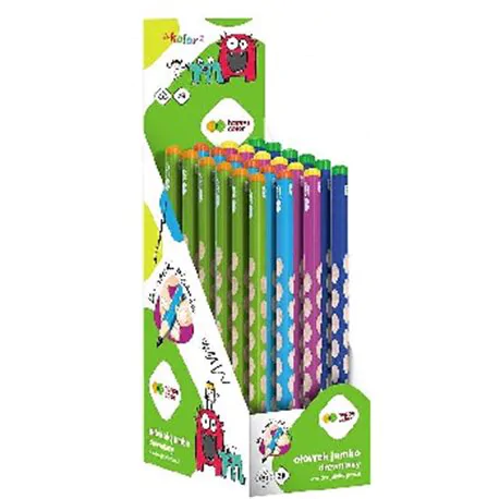 Happy Color ołówek do nauki pisania, jumbo, trójkątny, 2b, kolor2, display 24 szt