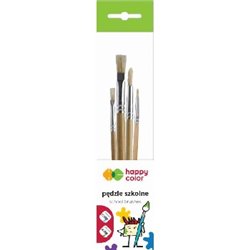 Happy Color zestaw pędzli szkolnych mix włosia B, 4 szt