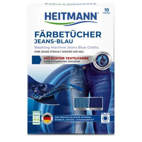 Heitmann Chusteczki farbujące do dżinsów 10szt