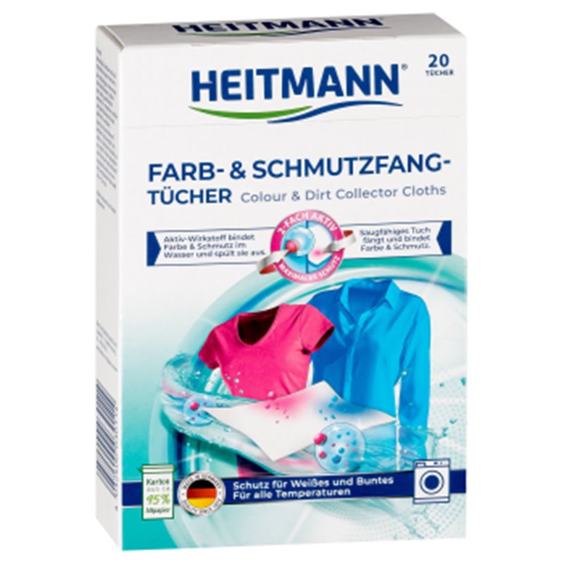 Heitmann Chusteczki wyłapujące kolor i brud 20 szt.