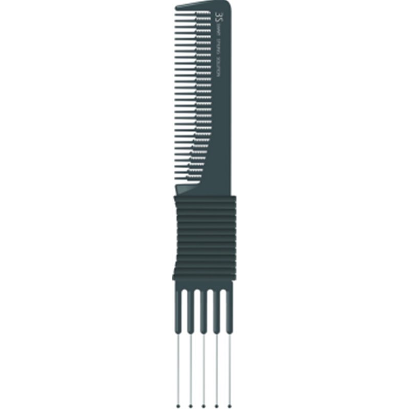 Inter-Vion Grzebień z metalowym widelcem do modelowania i strzyżenia (gumka) seria 3S 499079