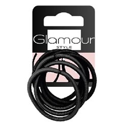 Inter-Vion gumki do włosów bez metalowego łączenia czarne 6szt