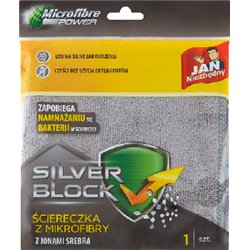 Jan Niezbędny Silver Block Ściereczka z mikrofibry z jonami srebra 32 cm x 32 cm