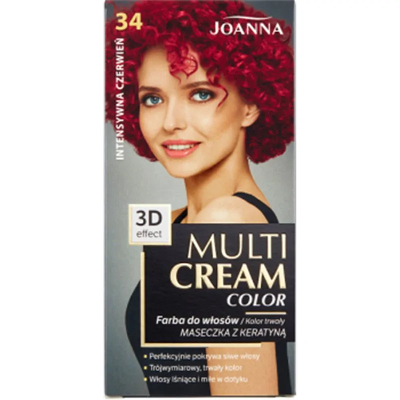 Joanna Multi Cream color Farba do włosów 34 Intensywna czerwień