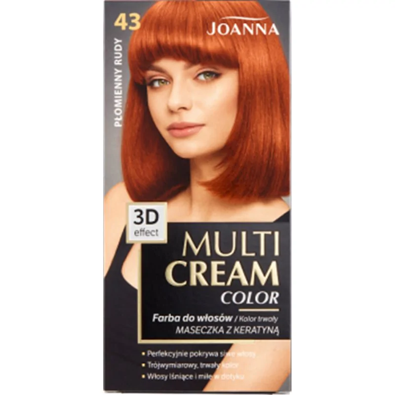 Joanna Multi Cream color Farba do włosów 43 Płomienny rudy