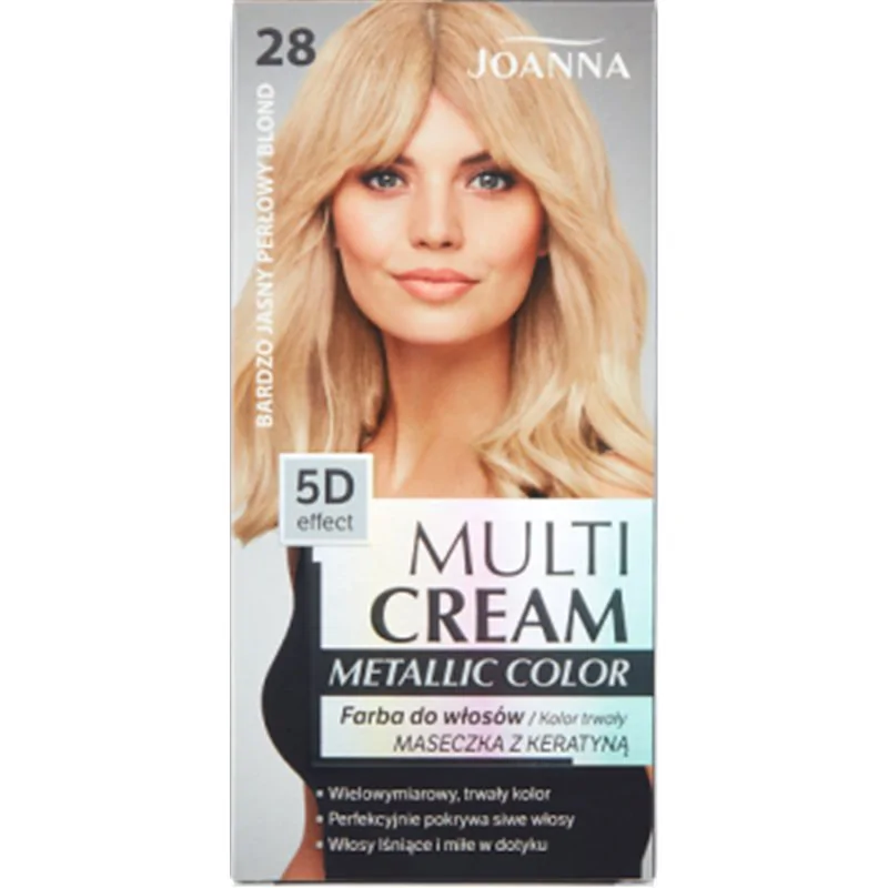 Joanna Multi Cream Metallic Color Farba do włosów bardzo jasny perłowy blond 28