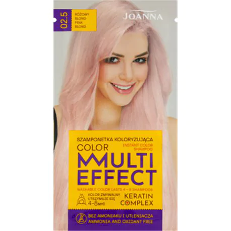 Joanna Multi Effect color Szamponetka koloryzująca różowy blond 02.5 35 g